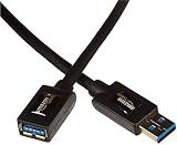 Amazon Basics USB 3.0 Extension Cable, A-Male to A-Female, 4.8Gbps High-Speed, Gold-Plated Connectors, 6.5 Foot, Black