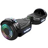 Hoverstar Bluetooth Hoverboard, LED Wheels Chrome Color Self Balance Scooter for Kids, Teenager (Chrome Black)