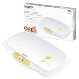 Beurer BY80 Digital Baby Scale, Infant Scale for Weighing in Pounds, Ounces, or Kilograms up to 44 lbs, Newborn Baby Scale with Hold Function, Pet Scale for Cats and Dogs