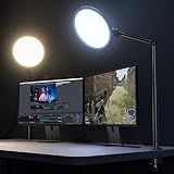 Weilisi 10.2" Desk Ring Light with Stand for Video Call, Ring Light for Desk with Clamp, 360° Rotate & Flexible Height Desk Light, Adjust Arm Desk Lamp for Home Office, Podcast, Gaming, Recording