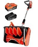 VOLTASK Cordless Snow Shovel, 24V | 13-Inch | 4-Ah Cordless Snow Blower, Battery Snow Blower with Directional Plate & Adjustable Front Handle (4-Ah Battery & Quick Charger Included)