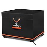 Fire Pit Cover Square 32 Inch [2025 Upgraded 1000D Heavy Duty Fabric] for 29”- 32” Fire Pit/Table, Waterproof Tear & Fade Resistant Firepit Cover with Buckle, Drawstring (32”L x 32”W x 24”H, Black)