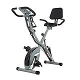 BARWING Stationary Exercise Bike for Home Workout, 5 IN 1 Foldable Indoor Cycling Bike for Seniors, 350LB Capacity, 16-Level Magnetic Resistance, Seat Backrest Adjustments