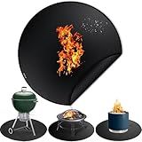40" Fire Pit Mat for Solo Stove Bonfire, Round Fireproof Firpit Mats under Fire Pit,Camping Stove Mat for Solo Stove Accessories,under Grill Mat for Outdoor Grill,Deck Patio Protector BBQ Mat,Portable