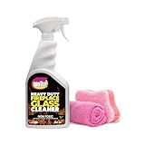 Quick N Brite Fireplace Glass Cleaner 24oz, with Sponge and Microfiber Towel