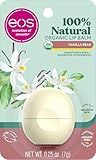 eos 100% Natural & Organic Lip Balm Sphere- Vanilla Bean, All-day Moisture, Dermatologist Recommended for Sensitive Skin, Lip Care Products, 0.25 oz