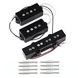 FLEOR Alnico 5 PJ Bass Pickups Neck Bridge Pickups Set for 4-String PB JB Bass Electric Bass