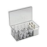 ZHSMYUP 6 Compartments Plastic Data Cable Organizer Box, Cord Management Bins Compact Cosmetics Storage Box USB Cord Sorter Small Desk Electronic Accessories Organizer and Storage