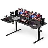 Acrolix 71 Inch L Shaped Standing Desk Adjustable Height,Gaming Electric Corner Standing Desk, Sit Stand Computer Table with Reversiable Splice Board, Black Carbon
