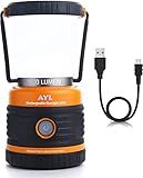 LED Camping Lantern Rechargeable, 1800LM, 4 Light Modes, 4400mAh Power Bank, IP44 Waterproof, Perfect Lantern Flashlight for Hurricane, Emergency, Power Outages, Home and More, USB Cable Included