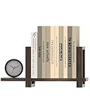 Adjustable Desktop Bookshelf, Retro Tabletop Bookshelf, Desk Shelf for Top of Desk in Living Room, Home, Office, Perfect for Magazine, Books, Cookbooks, No Tools Required to Assemble, Dark Brown