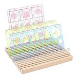 PH PandaHall 15 Slots Wooden Ruler Display Stand Quilting Ruler Holder Grids Rulers Rack 4mm Template Organizer Sewing Rulers Storage Rack for Sewing Supplies Accessories Home Desk 8x6.5 Inch