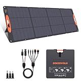 SOKIOVOLA N-Type 16BB 200W Portable Solar Panel for EF/Jackery/Bluetti/Anker Power Station 20V Foldable Solar Panel 25% High Efficiency IP68 Waterproof for Outdoor Trip RV Camping Blackout Off Grid