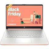 HP Rose Gold Ultrabook 14 Laptop with Office 365, Intel 4-Core CPU, 1.1TB Storage (1TB OneDrive and 64GB Emmc), 8GB RAM, Windows 11, No Mouse