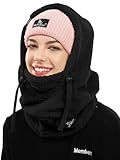 Shy Velvet Balaclava Wind-Resistant Ski Mask Winter Face Mask,Fleece Cold Weather Ski Mask for Women and Men Sherpa Hood Black