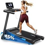 MERACH T12 Foldable Treadmill for Home, 300 LBS Capacity, Wide Running Belt