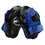 Valleycomfy Boxing Curved Focus Punching Mitts - Leatherette Training Hand Pads, Ideal for Karate, Muay Thai Kick, Sparring, Dojo, Martial Arts (Blue)
