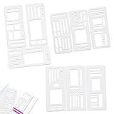 9Pcs Handmade Flexible Record Template, Versatile Planner Stencils Set for Dot Grid Journals, Reusable Drawing and Checklist Templates, Plastic Stencil Drafting Tools with Coils Discs and Rings