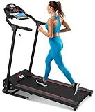 SereneLife Electric Folding Treadmill - Foldable Home Fitness Equipment for Walking & Running, Indoor Home Cardio Machine with Downloadable App, Safety Key, 12 Training Modes, Bluetooth Connectivity