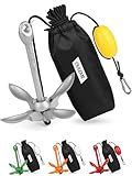 OULEME 3.5 LB Kayak Anchor Kit with 40 FT Rope & Buoy, Boat Anchor Kit for Kayaks, Canoes, SUPs, PWC, Jet Skis, Paddle Boards, Inflatable Small Boats, Fishing Accessories