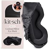 Kitsch Contour Pillow Eye Mask – Softer Than Silk Eye Masks for Sleep, Blindfold Sleep Masks for Women & Men, No Eye Pressure, Lightweight, Eye Care, Travel Essentials - Charcoal