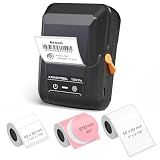 SUPVAN T50M Pro Bluetooth Label Maker Machine with 3 Tapes, Wide Waterproof Label, Versatile App with 30+ Fonts and 660+ Icons, Inkless Labeler for Home, Kitchen, School, Office Organization, Set 1