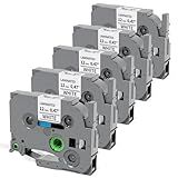 Labelife Label Maker Tape 12mm 0.47 Laminated White, Replacement for Brother P Touch Label Tape TZe-231 TZe231 TZe TZ Tape, Compatible with PT-D210 D220 H110 D200 D400 D410 D610BT, 12mm x 8m, 5-Pack