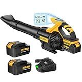 Leaf Blower Cordless, 650CFM & 3 Speed Levels,Electric Cordless Leaf Blower with LCD Display,Blowers for Lawn Care with 2 * 4.0Ah Battery Powered,Blowers for Lawn Care,Yard, Blowing Leaves, Dust, Snow