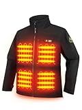 PTAHDUS Men's Heated Jacket Soft Shell with Hand Warmer, with 7.4V Battery Pack (Large, Black)