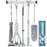 Paglipat Mop and Broom Holder Wall Mount Garden Tool Rack Organizer, Modern Style,Movable Aluminum Alloy Wall Mounted Hook 1 Pack,Storage Gift for Bathroom,Closet,Laundry Room,Garage,Tool Room(Orange)