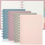 Glenmal 4 Sets Discbound Notebook, 8.5" x 11" Customizable, Bright Color