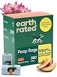 Earth Rated Poop Bags for Dogs, Guaranteed Leak Proof and Extra Thick Waste Bag Refill Rolls, Peach and Lotus, 280 Count