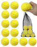 Tarutaru 12 Pack Foam Pickleball Balls - Silent Pickleballs for Outdoor or Indoor Practice - Quiet Pickle Ball Set, Noise Reducing, Soft, Durable, True Bounce, High Elasticity