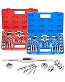 Orion Motor Tech 80pc Tap and Die Set in SAE and Metric Sizes, Metric and Standard Tap Set and Die Tool Set for Internal and External Threading