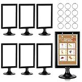 Honeydak Mini Anchor Chart Stand,4 x 6 Inches Flash Cards Accessories for Classroom Teaching Aids Interactive Displays and Reusable Visual Presentations Display (Black,6 Pcs)