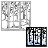 Metal Trees Frame Cutting Dies for Card Making, Trees Forest Die Cuts Square Frame Dies Stencil Embossing Tool for Scrapbooking DIY Etched Craft Dies