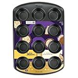 Wilton Gold Premium Non-Stick Warp-Resistant Bakeware, Made without PFAs, Muffin Pan, 12-cup, 10.5 x 15 x 1.4 in, Packaging May Vary
