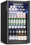 Feelfunn 3.2 Cu. Ft. Beverage Refrigerator, 126-Can Mini Fridge, 34-64°F