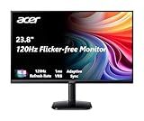 acer KB242Y G0bi 23.8 IPS Full HD (1920 x 1080) Zero-Frame Gaming Office Monitor | Adaptive-Sync Support (FreeSync Compatible) | Up to 120Hz Refresh | 1ms (VRB) | sRGB 99% | Tilt | HDMI & VGA Ports