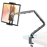 Urmust Tablet Stand for Desk, Adjustable iPad Holder for Bed, 360° Rotation, Sturdy Aluminum Tablet Arm Mount for 4.7"-15.6" iPad Pro/Air/Mini, iPhone, Galaxy Tab, for Kitchen, Work, Video Call