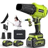 YUQUESEN Cordless Leaf Blower, 980,000 RPM Handheld Leaf Blower with 2 X Batteries & Charger, Lightweight Leaf Blowers for Patio Cleaning, Lawn Care, Leaves, Dust - Deep Green