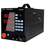 DC Power Supply Variable,30V 5A Adjustable,Programmable DC Power Supply with USB Software, Regulated DC Bench Power Supply with Output Switch High Precision 4-Digit LED Display