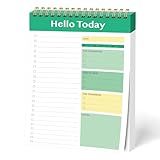 Daily To Do List Notepad - 52 Sheets Spiral Planner Checklist Notebook Work Organizer Planning Pad Perfect for Enhanced Productivity and Tasks Goal Achievement - Green