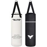 Elite Sports Boxing Bag 4 FT – Heavy Duty Canvas Punching Bag with Straps for Boxing, Training, MMA, Muay Thai, Kickboxing, Martial Arts & Fitness – UNFILLED Heavy Bag