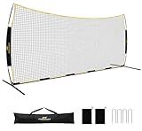 PodiuMax 16x10FT Barricade Backstop Net, Baseball Basketball Barrier with Upgrade Steel Frame, Protective Net for Baseball, Lacrosse, Soccer, Basketball & More, Soccer Backstop Net for Backyard Park