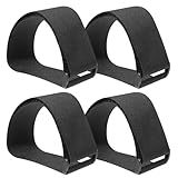 4 PCS Ellipse Leg Exerciser Machine Pedal Straps, Under Desk Elliptical Pedal Band for Seniors Black Non-Slip Durable Pedals Straps for Under Desk Elliptical Fitness Home Sports Accessories