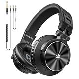 PUPGSIS Wired Over Ear Headphones: Studio Monitor Headphones - Professional 50mm Drivers 40kHz DJ Stereo Headphones - 1/4 to 3.5mm Audio Jack for Recording/Mixing/Podcast/Guitar/Keyboard