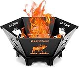 Fire Pit for Camping- 23Inch Small Collapsible Firepit for Patio Outside Wood Burning Outdoor Indoor BBQ Picnic Foldable Fire Pits Bonfire of Backyard Patio with Portable Tote Bag