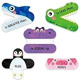 5 Magnetic Math Signs, Math Symbols Greater Than/Less Than/Equal to/Minus/Plus Math Demonstration Tool Teacher School Classroom Supplies, Numeric Relationship Understanding and Math Problem Solving