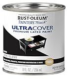 Rust-Oleum 1974730 Painter's Touch Enamel Latex Paint, Half Pint, Semi-Gloss Black 8 Fl Oz (Pack of 1)